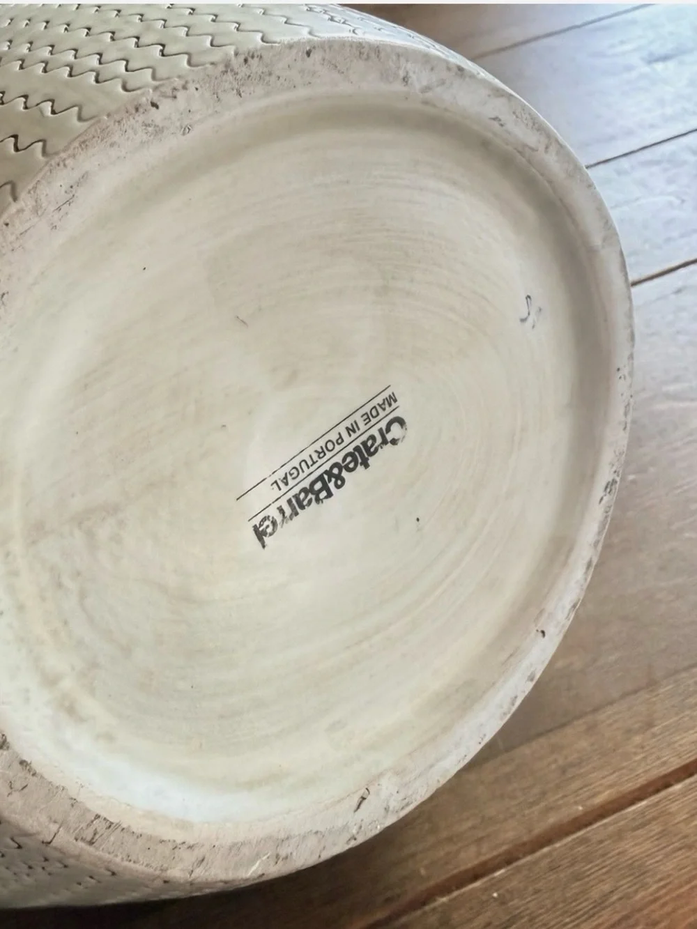 Crate and barrel Artisan Wv relief vase Made In Portugal